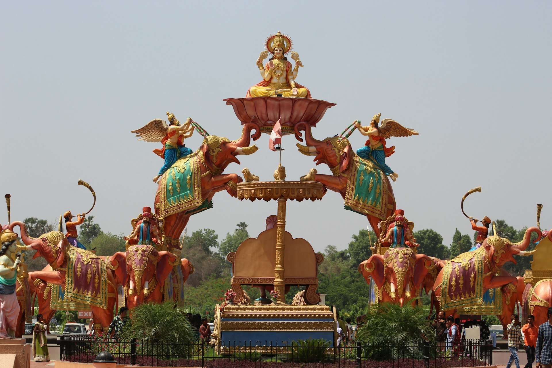 gold and blue dragon statue